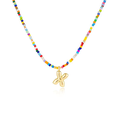 Colgante Inicial multicolor | Baño de Oro 18K y Personalizado Hecho a Mano
