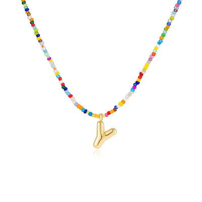 Colgante Inicial multicolor | Baño de Oro 18K y Personalizado Hecho a Mano