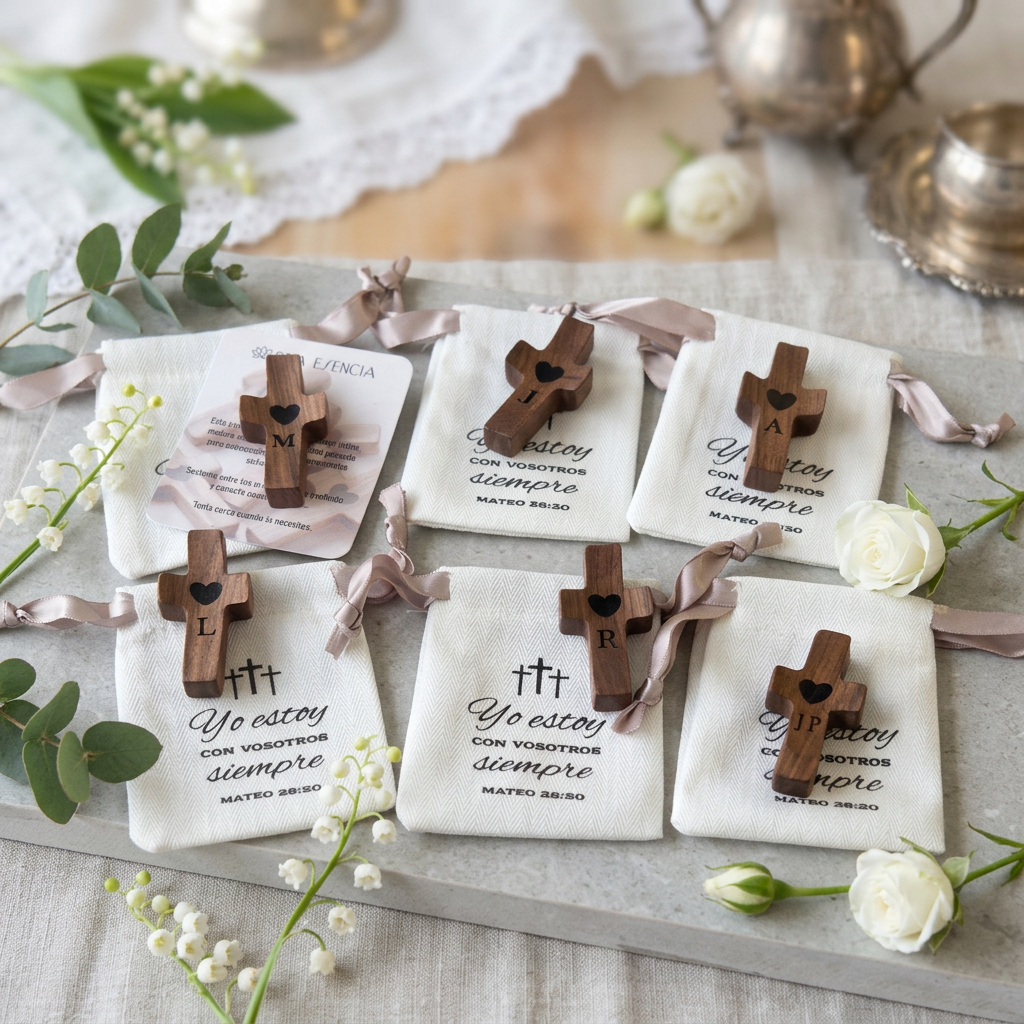 Cruces de Madera Grabadas con su Inicial | Listas para Regalar