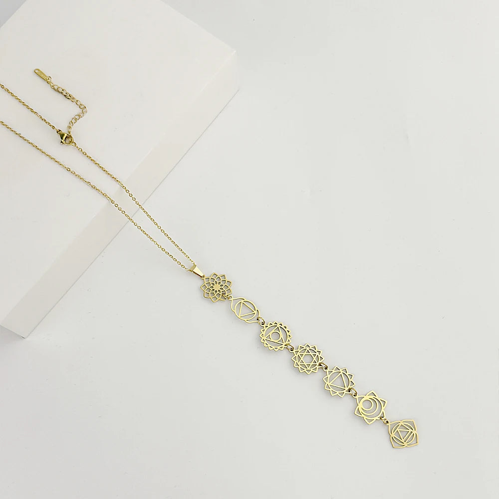 Colgante Chakras | Equilibrio y Energía Interior | Acero Inoxidable con baño oro 18K o plata