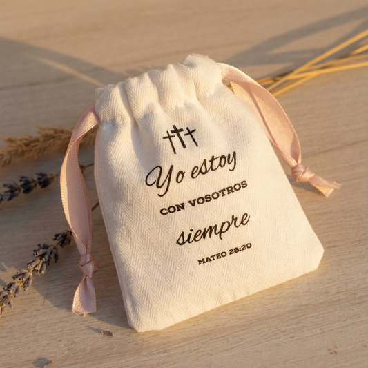 Bolsita algodón con verso (1 unidad)-Si QUIERES VARIAS, AÑADE UNA POR CADA CRUZ