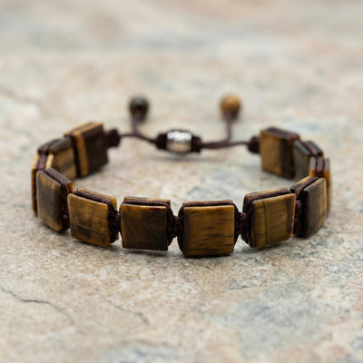 MINIMALISTISCHES SHAMBALA-ARMBAND · TIGERAUGE (BOHO-STIL) – Heilendes Natursteinarmband