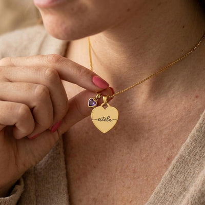 Custom Initial, Name, and Birthstone Pendant