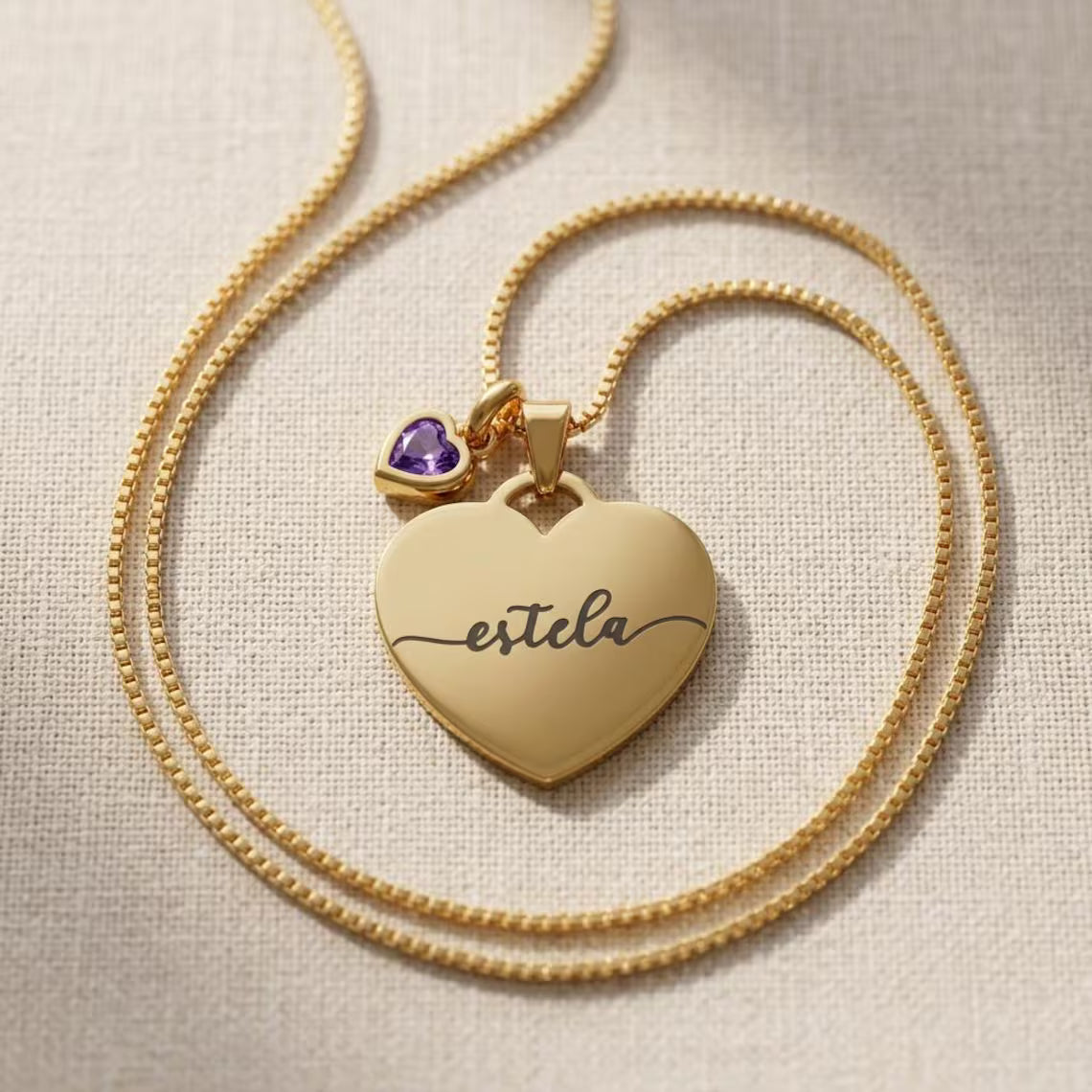 Custom Initial, Name, and Birthstone Pendant