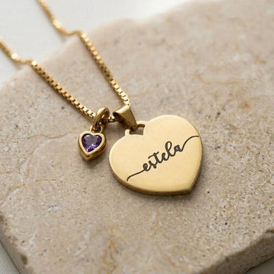 Custom Initial, Name, and Birthstone Pendant