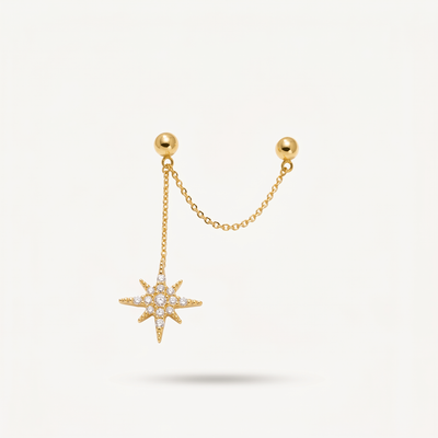 Pendiente Stella bañado en oro 18k